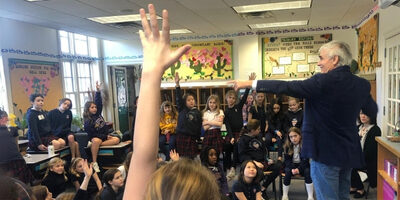 Author Weaves His Writing Magic with Students-Naperville IL Daily Journal (2000)