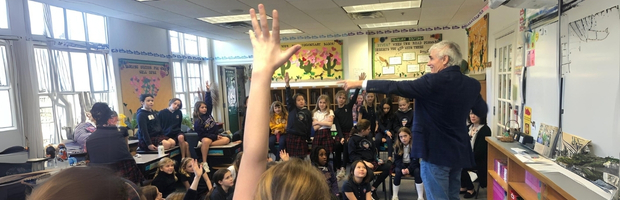 Author Weaves His Writing Magic with Students-Naperville IL Daily Journal (2000)