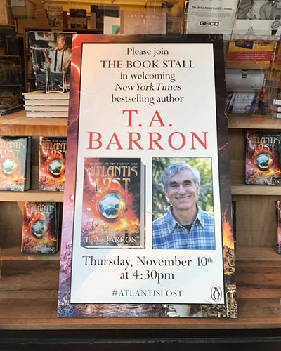 The sign announcing my event at The Book Stall.