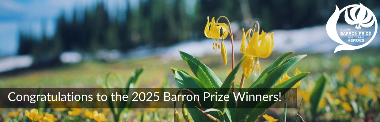 Photo of a yellow avalanche lily, the symbol for the Gloria Barron Prize for Young Heroes, which symbolizes courage, determination, and hope.
