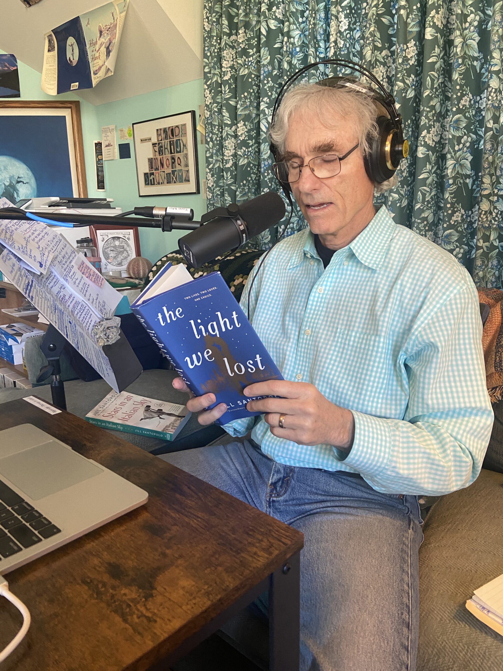 T. A. Barron recording podcast, reading Jill Santopolo's book, "The Light We Lost"